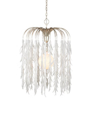 Currey and Company - 9000-1335 - One Light Pendant - Glen Arbor - White/Contemporary Silver Leaf/Contemporary Silver