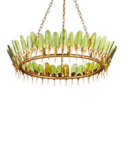 Currey and Company - 9000-1337 - 11 Light Chandelier - Selavy - Green/Contemporary Gold Leaf/Contemporary Gold