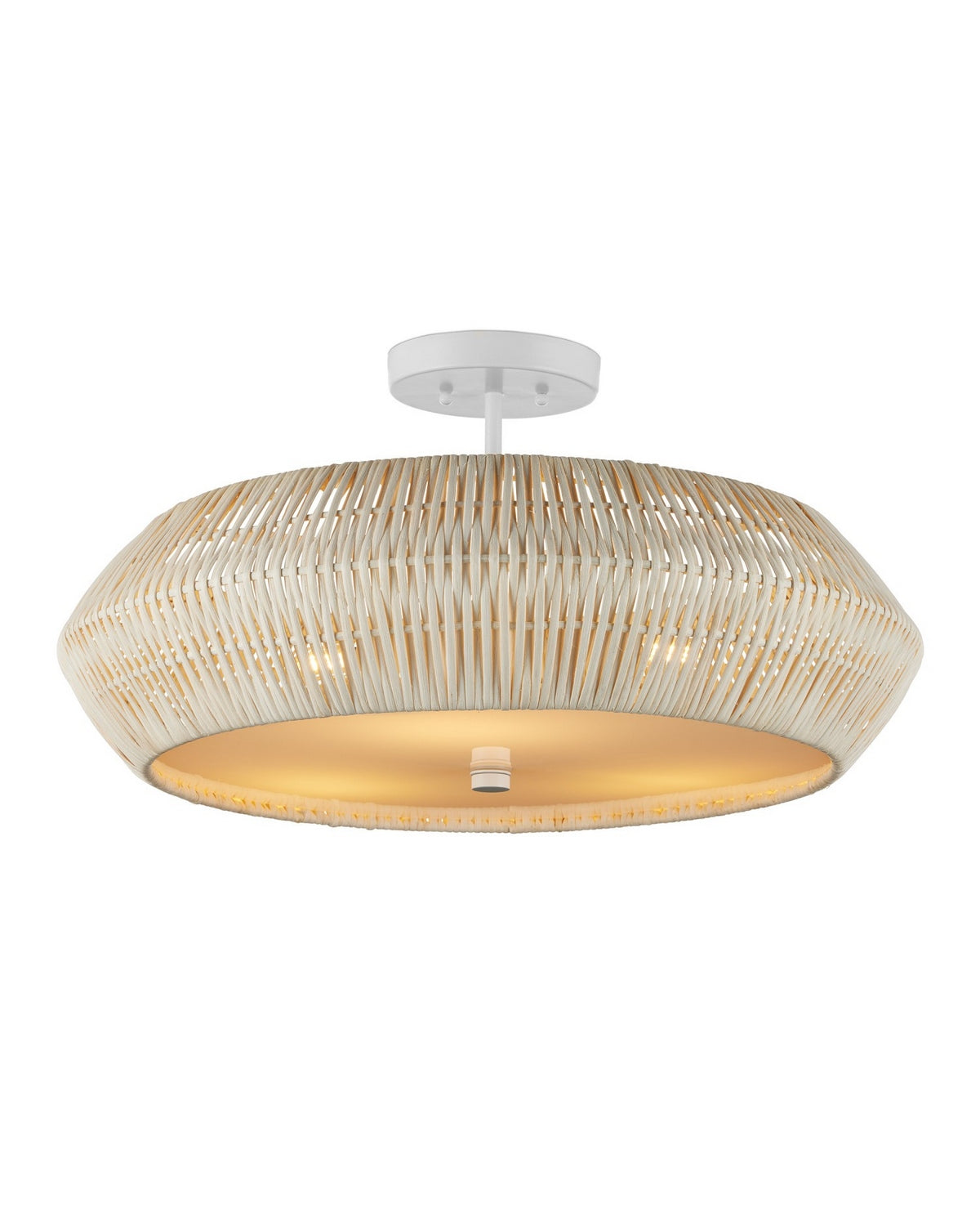 Currey and Company - 9000-1346 - Three Light Semi-Flush Mount - Antibes - Bleached Natural/Snow White/White
