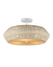 Currey and Company - 9000-1346 - Three Light Semi-Flush Mount - Antibes - Bleached Natural/Snow White/White