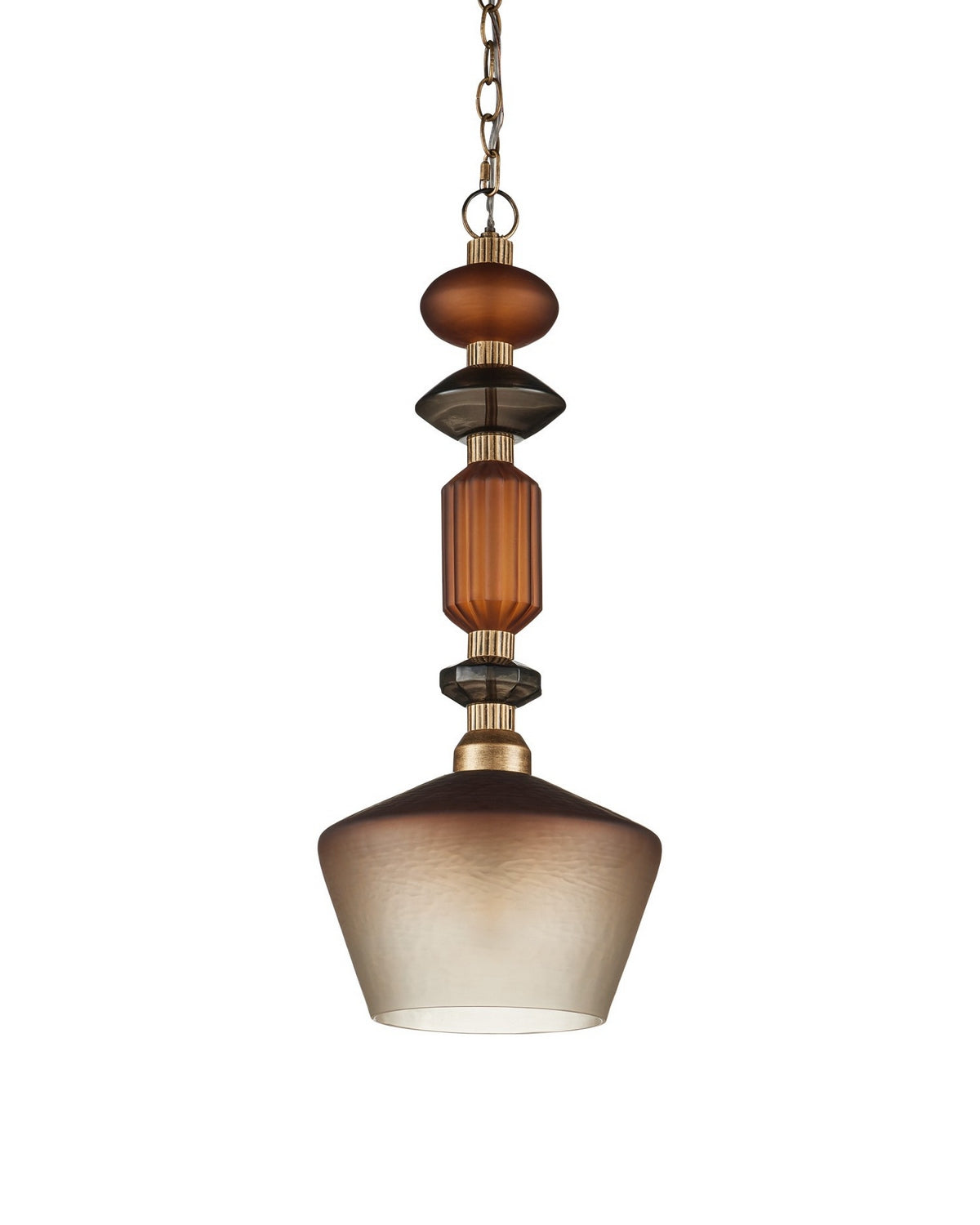 Currey and Company - 9000-1349 - One Light Pendant - Mandeville - Butter Rum Sandbar/Matte Ombre/Deep Gray/Antique Gold