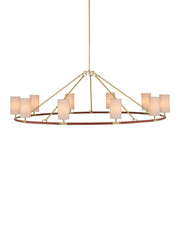 Currey and Company - 9000-1350 - Ten Light Chandelier - Ellerston - Saddle Brown/Brushed Brass