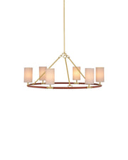 Currey and Company - 9000-1351 - Six Light Chandelier - Ellerston - Saddle Brown/Brushed Brass
