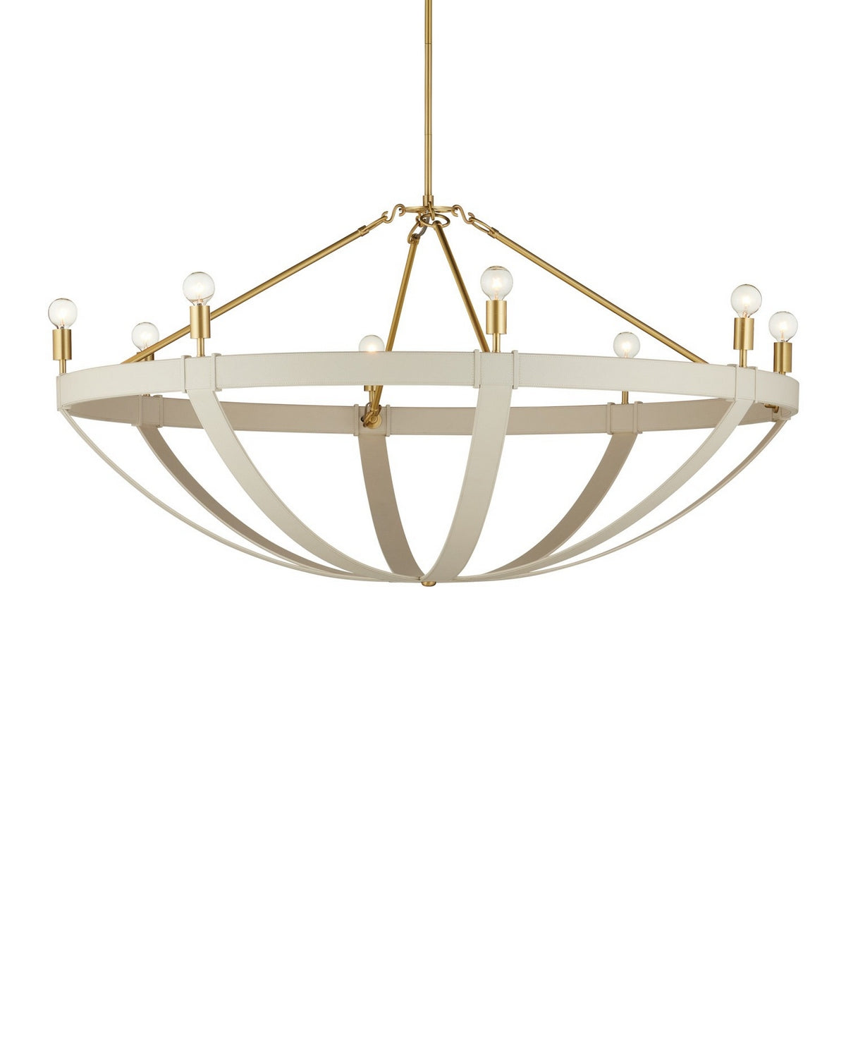 Currey and Company - 9000-1352 - Eight Light Chandelier - Barrington - Cream/Brushed Brass