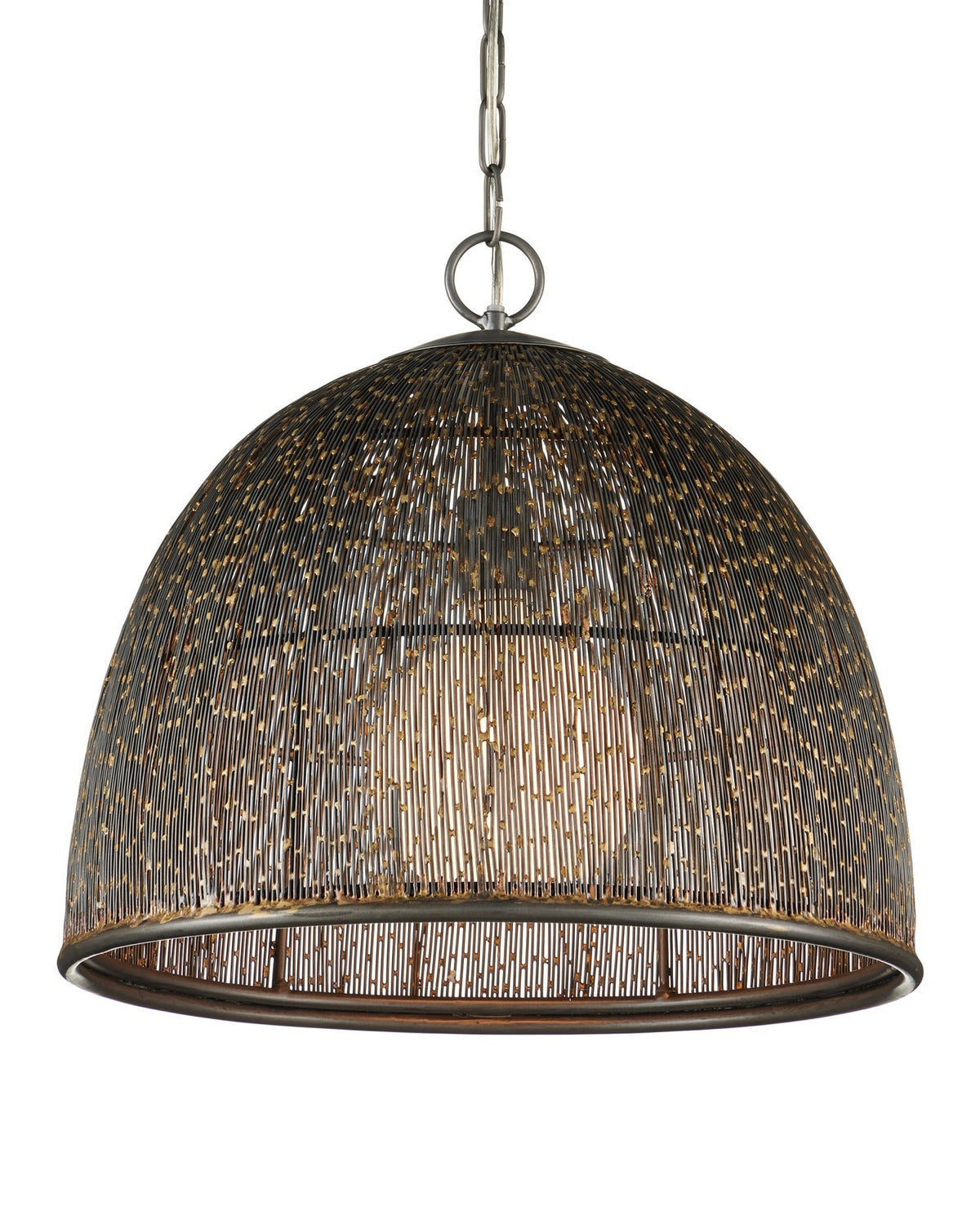 Currey and Company - 9000-1353 - One Light Pendant - Eduardo - Natural Iron/Brass