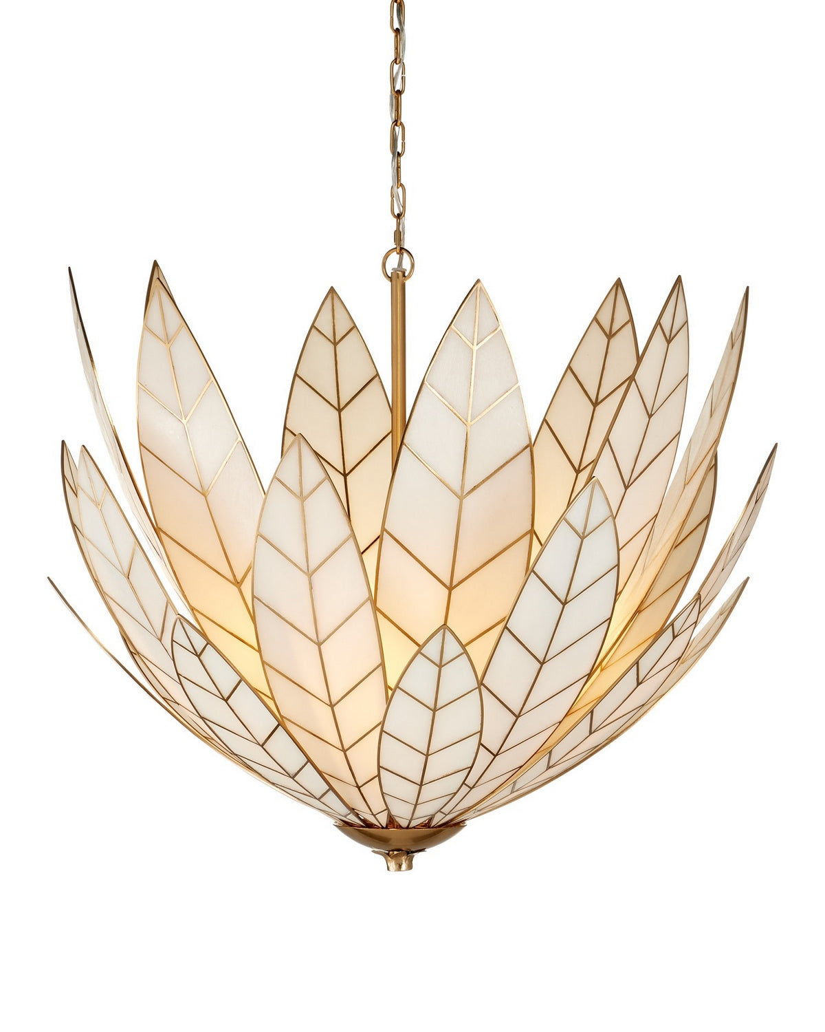 Currey and Company - 9000-1355 - Three Light Chandelier - Lamina - Antique Brass/Off-White