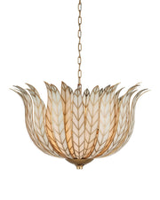Currey and Company - 9000-1356 - Three Light Chandelier - Lamina - Antique Brass/Off-White