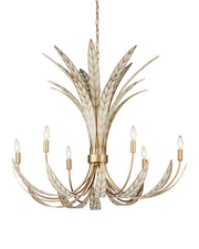 Currey and Company - 9000-1357 - Six Light Chandelier - Foliatura - Antique Brass/Off-White