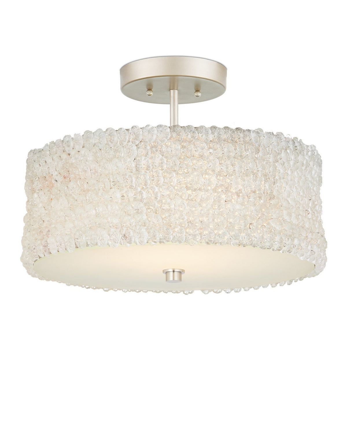 Currey and Company - 9000-1361 - Three Light Semi-Flush Mount - Florecitas - Clear/Nickel