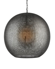 Currey and Company - 9000-1364 - One Light Pendant - Buckram - Black Nickel