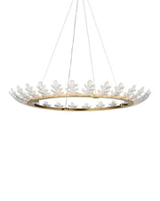 Currey and Company - 9000-1372 - LED Chandelier - Oakwreath - Polished Antique Brass/Clear