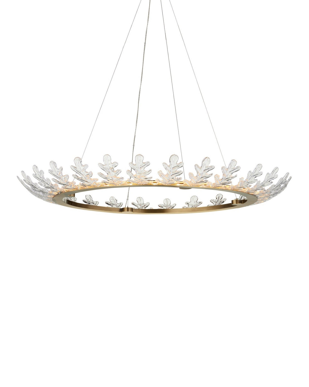 Currey and Company - 9000-1372 - LED Chandelier - Oakwreath - Polished Antique Brass/Clear