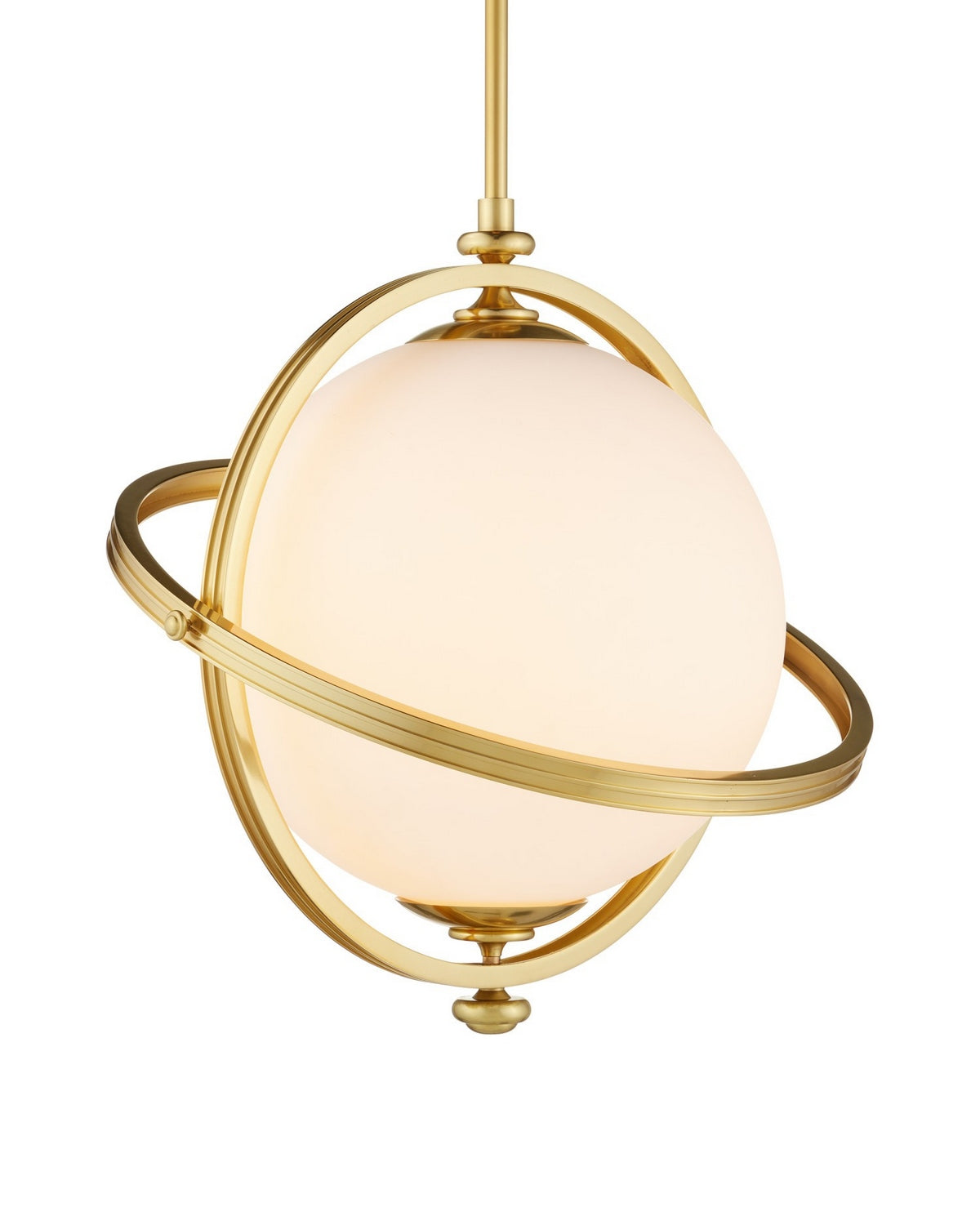 Currey and Company - 9000-1373 - One Light Pendant - Astral - White/Brass