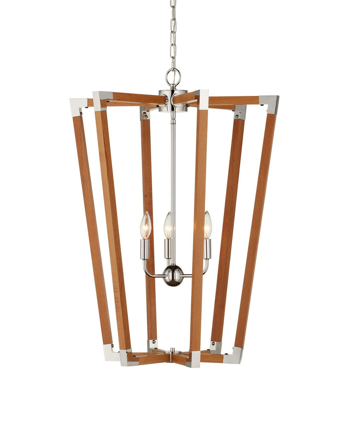 Currey and Company - 9000-1376 - Three Light Chandelier - Boyd - Natural/Polished Nickel