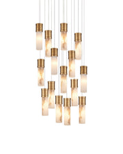 Currey and Company - 9000-1382 - 15 Light Pendant - Cannula - Vintage Brass/White/Silver