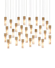 Currey and Company - 9000-1384 - 30 Light Pendant - Cannula - Vintage Brass/White/Silver