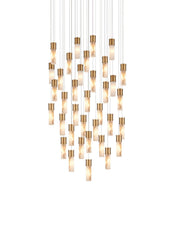 Currey and Company - 9000-1385 - 36 Light Pendant - Cannula - Vintage Brass/White/Silver