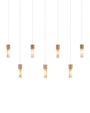 Currey and Company - 9000-1386 - Seven Light Pendant - Cannula - Vintage Brass/White/Silver