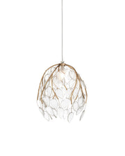 Currey and Company - 9000-1387 - One Light Pendant - Banyan - Antique Brass/Clear/Silver
