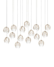 Currey and Company - 9000-1391 - 15 Light Pendant - Banyan - Antique Brass/Clear/Silver