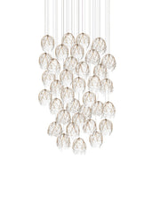 Currey and Company - 9000-1393 - 36 Light Pendant - Banyan - Antique Brass/Clear/Silver