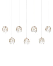 Currey and Company - 9000-1394 - Seven Light Pendant - Banyan - Antique Brass/Clear/Silver