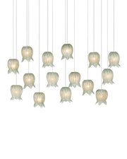 Currey and Company - 9000-1399 - 15 Light Pendant - Polpo - Green/Silver