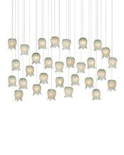 Currey and Company - 9000-1400 - 30 Light Pendant - Polpo - Green/Silver