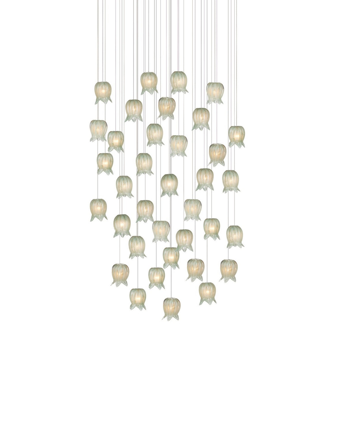 Currey and Company - 9000-1401 - 36 Light Pendant - Polpo - Green/Silver