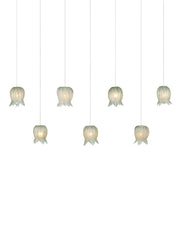 Currey and Company - 9000-1402 - Seven Light Pendant - Polpo - Green/Silver