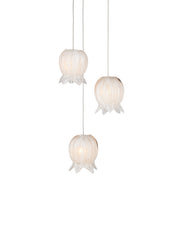 Currey and Company - 9000-1404 - Three Light Pendant - Polpo - White/Silver