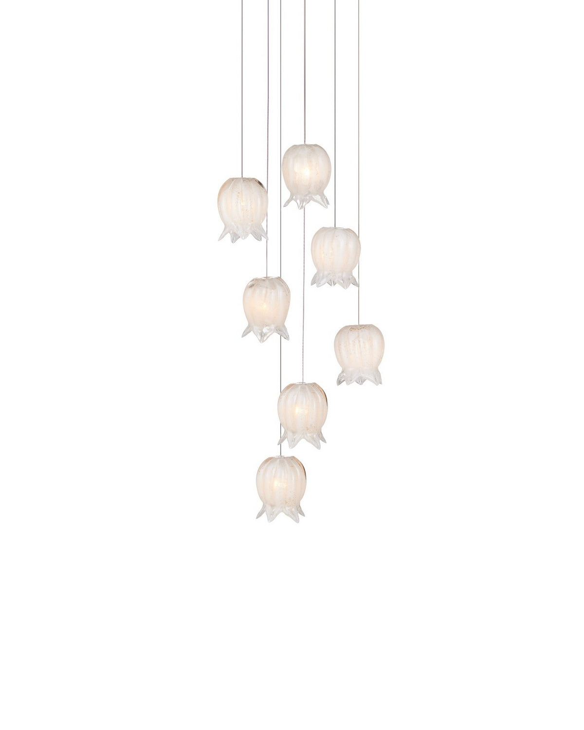 Currey and Company - 9000-1405 - Seven Light Pendant - Polpo - White/Silver