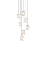 Currey and Company - 9000-1405 - Seven Light Pendant - Polpo - White/Silver