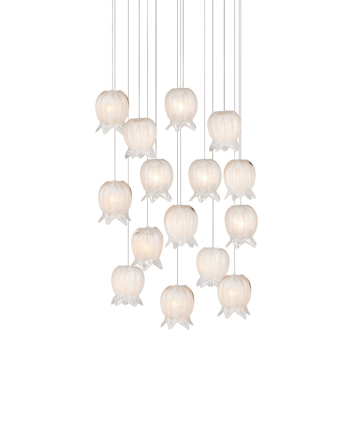 Currey and Company - 9000-1406 - 15 Light Pendant - Polpo - White/Silver