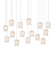 Currey and Company - 9000-1407 - 15 Light Pendant - Polpo - White/Silver