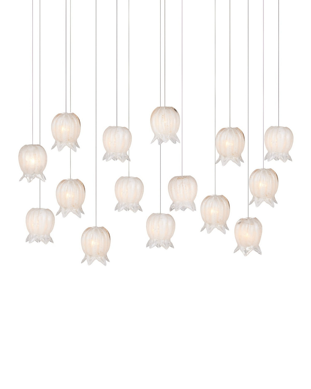 Currey and Company - 9000-1407 - 15 Light Pendant - Polpo - White/Silver