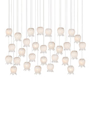 Currey and Company - 9000-1408 - 30 Light Pendant - Polpo - White/Silver