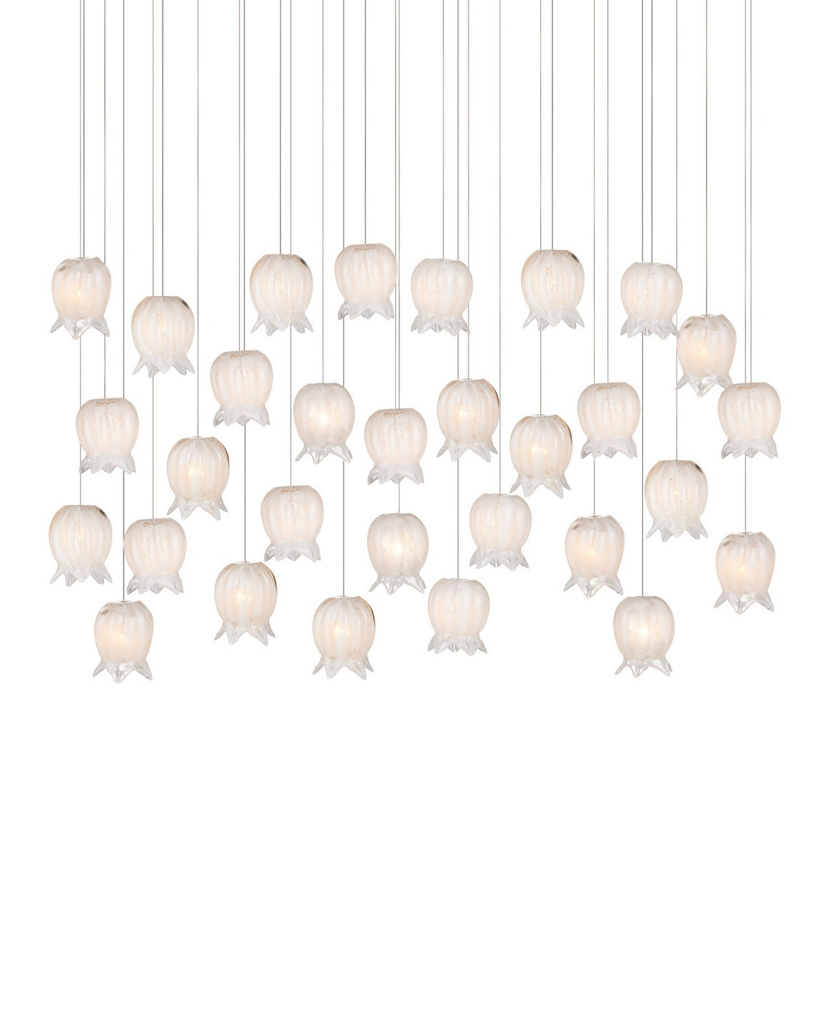Currey and Company - 9000-1408 - 30 Light Pendant - Polpo - White/Silver