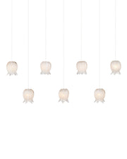 Currey and Company - 9000-1410 - Seven Light Pendant - Polpo - White/Silver