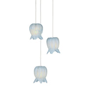 Currey and Company - 9000-1412 - Three Light Pendant - Polpo - Blue/Silver