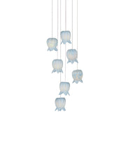 Currey and Company - 9000-1413 - Seven Light Pendant - Polpo - Blue/Silver
