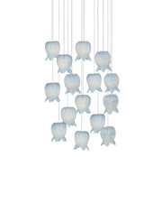 Currey and Company - 9000-1414 - 15 Light Pendant - Polpo - Blue/Silver