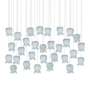 Currey and Company - 9000-1416 - 30 Light Pendant - Polpo - Blue/Silver
