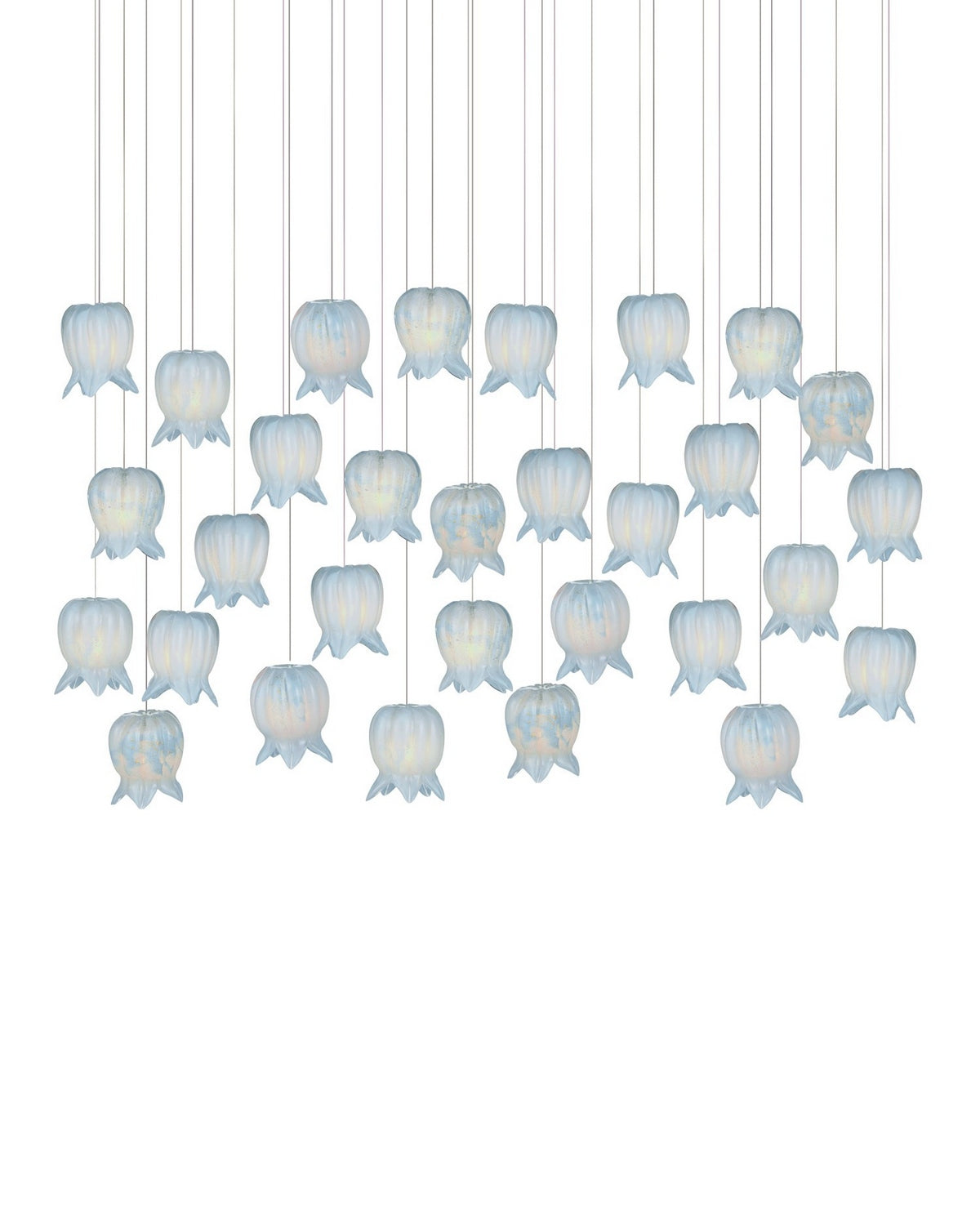 Currey and Company - 9000-1416 - 30 Light Pendant - Polpo - Blue/Silver