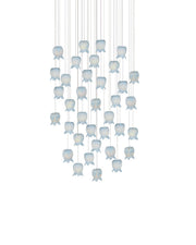 Currey and Company - 9000-1417 - 36 Light Pendant - Polpo - Blue/Silver