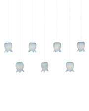 Currey and Company - 9000-1418 - Seven Light Pendant - Polpo - Blue/Silver