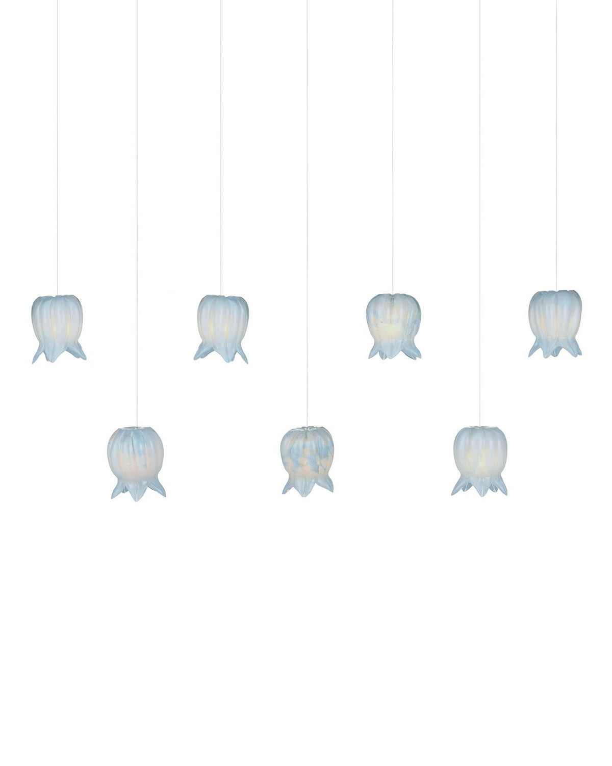 Currey and Company - 9000-1418 - Seven Light Pendant - Polpo - Blue/Silver