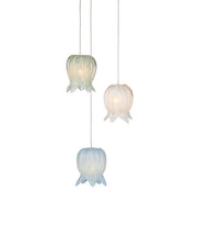 Currey and Company - 9000-1419 - Three Light Pendant - Polpo - Blue/Green/White/Silver