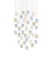 Currey and Company - 9000-1424 - 36 Light Pendant - Polpo - Blue/Green/White/Silver