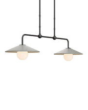 Currey and Company - 9500-0022 - Two Light Pendant - Bothy - Natural/Black/Frosted White